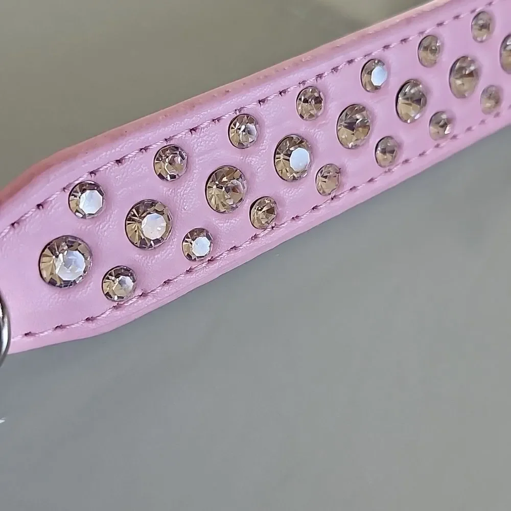 Pink Dog Collar With Blingy Rhinestones Barbiecore